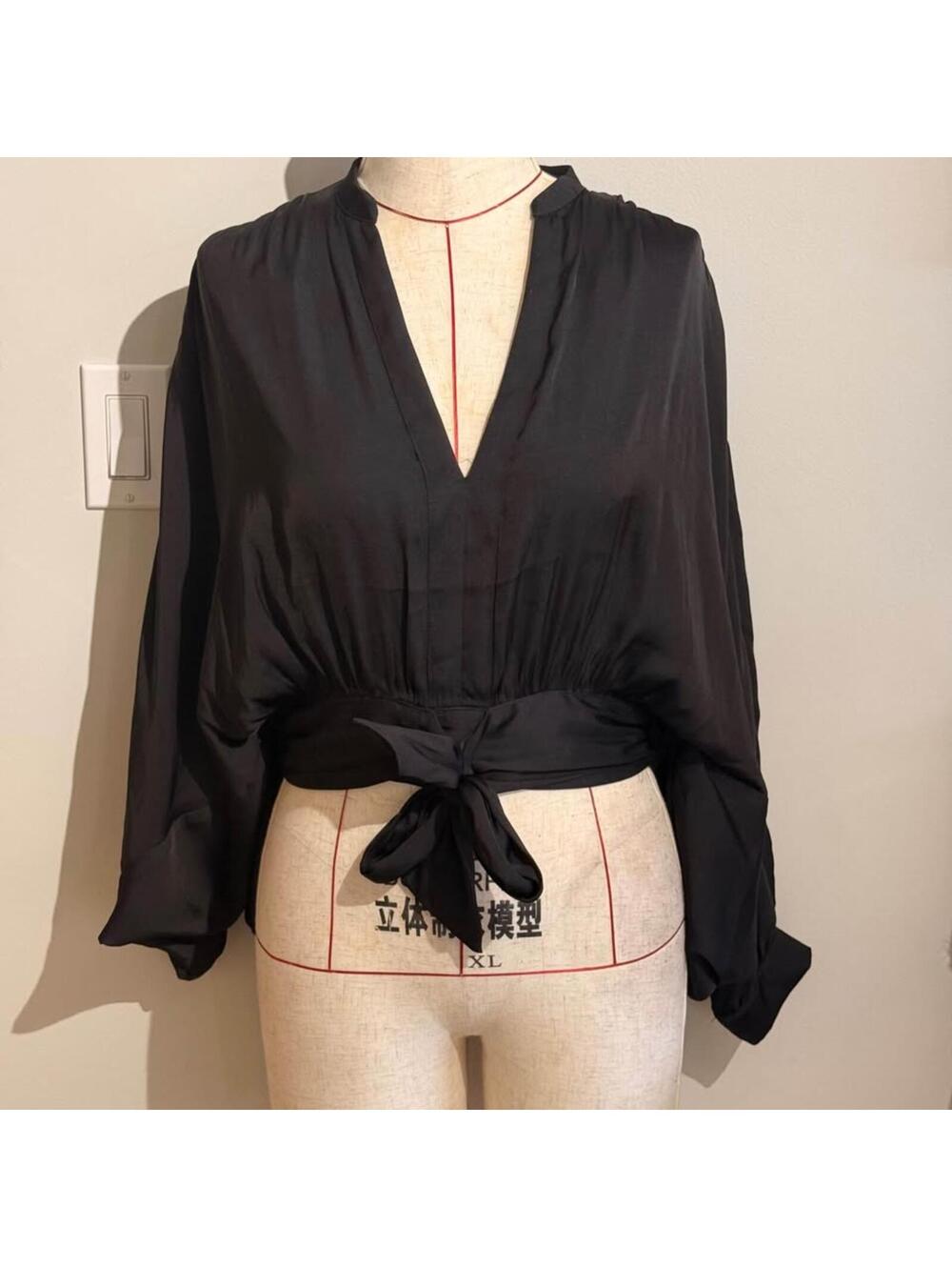 Anthropologie Blouse Short Sleeve Oversized‎ Blousy Balloon Women's M